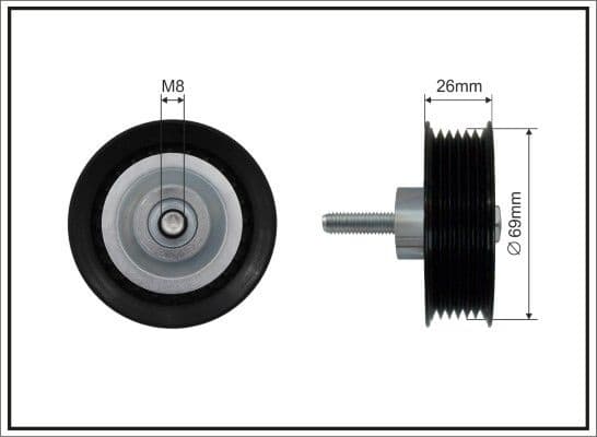 Deflection/Guide Pulley, V-ribbed belt 500334
