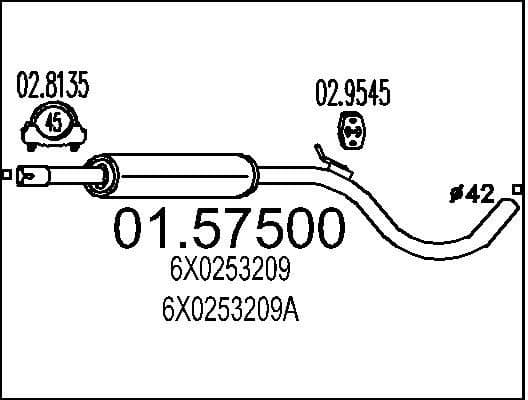 Centre Muffler 01.57500