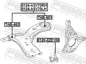Control/Trailing Arm, wheel suspension 0124-ASV70RH - image 2