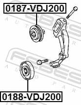 Tensioner Pulley, V-ribbed belt 0187-VDJ200 - image 2