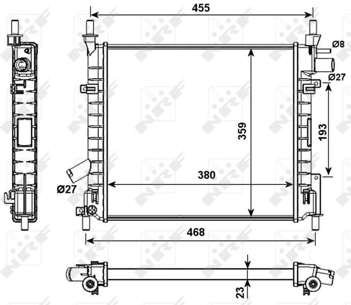 Radiator, engine cooling 53989