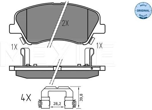 Brake Pad Set, disc brake MEYLE-ORIGINAL: True to OE. 025 222 2818