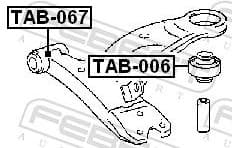 Mounting, control/trailing arm TAB-067