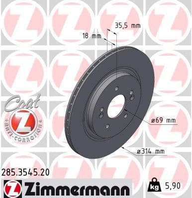 Brake Disc COAT Z 285.3545.20