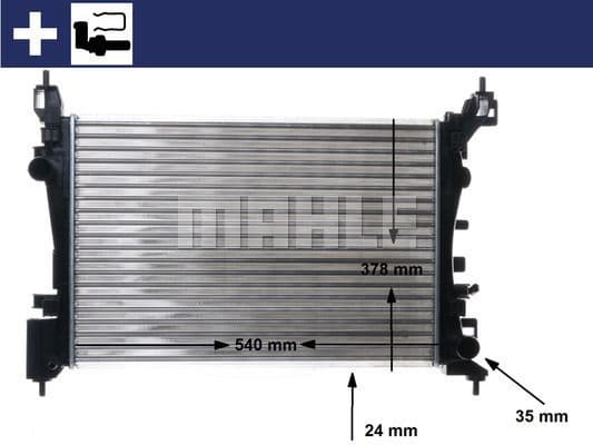 Radiator, engine cooling BEHR CR 1182 000S