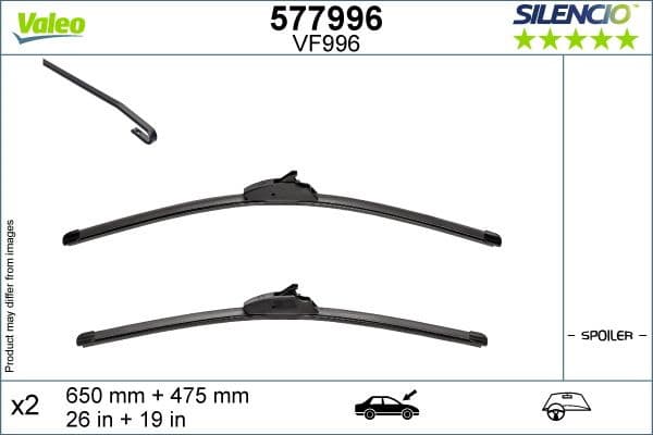 Wiper Blade SILENCIO FLAT BLADE SET 577996