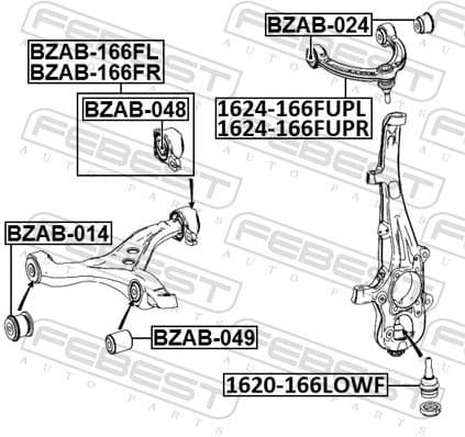 Mounting, control/trailing arm BZAB-166FL - image 2