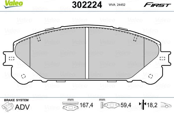 Brake Pad Set, disc brake ESSENTIAL 302224