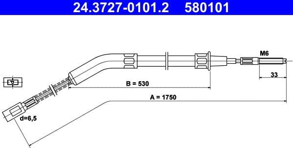 Cable Pull, parking brake 24.3727-0101.2