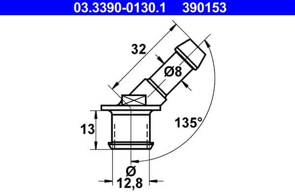 Connection Piece, hose line 03.3390-0130.1