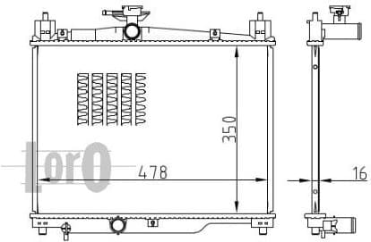 Radiator, engine cooling LORO 051-017-0013-B