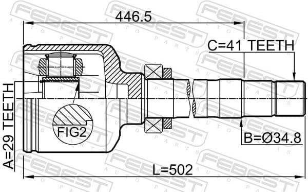 Joint Kit, drive shaft 2811-DUCQ18RH - image 2