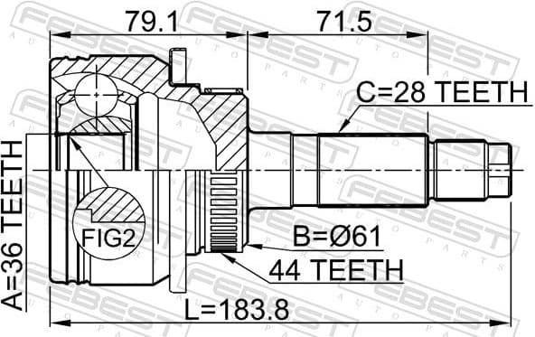 Joint Kit, drive shaft 0510-BT50A44 - image 2