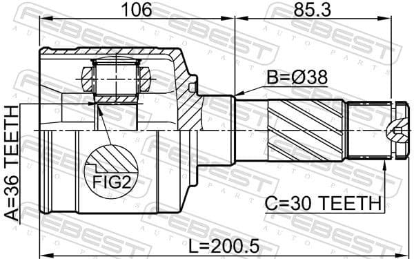 Joint Kit, drive shaft 0511-BT50RH - image 2