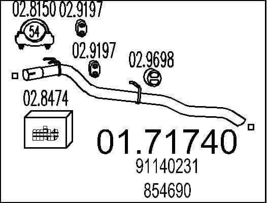 Exhaust Pipe 01.71740