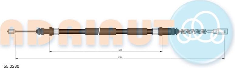 Cable Pull, parking brake 55.0280