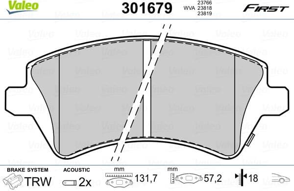 Brake Pad Set, disc brake ESSENTIAL 301679
