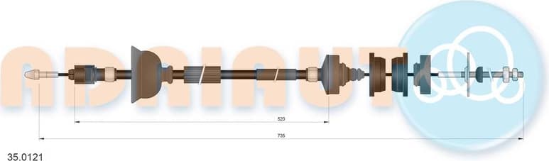 Cable Pull, clutch control 35.0121