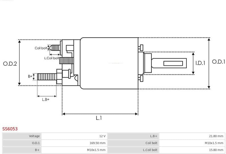 Solenoid Switch, starter AS SS6053