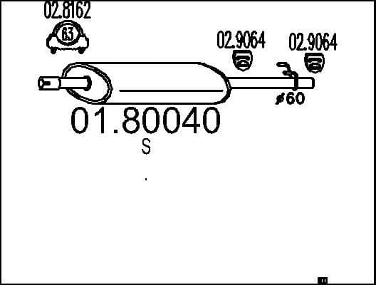 Centre Muffler 01.80040