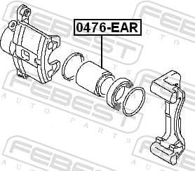 Piston, brake caliper 0476-EAR - image 2
