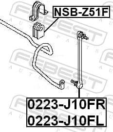 Mounting, stabiliser bar NSB-Z51F - image 2
