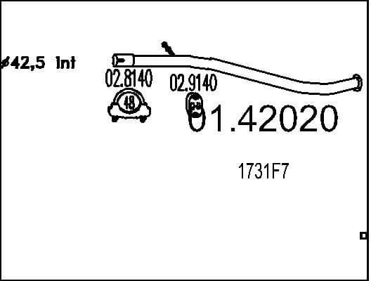 Exhaust Pipe 01.42020