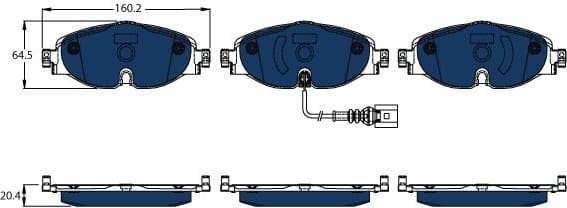Brake Pad Set, disc brake ELECTRIC BLUE GDB1956BTE - image 2