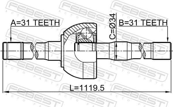 Drive Shaft 0214-Y61LH - image 2