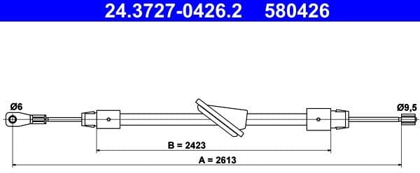 Cable Pull, parking brake 24.3727-0426.2