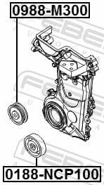 Deflection/Guide Pulley, V-ribbed belt 0988-M300 - image 2