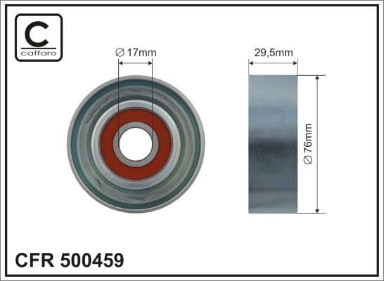 Deflection/Guide Pulley, V-ribbed belt 500459