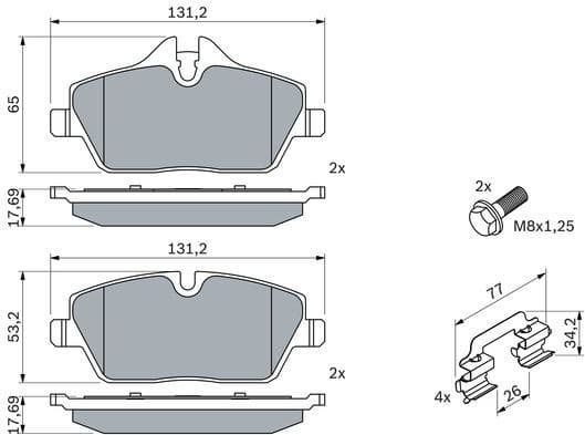 Brake Pad Set, disc brake 0986494588 - image 4