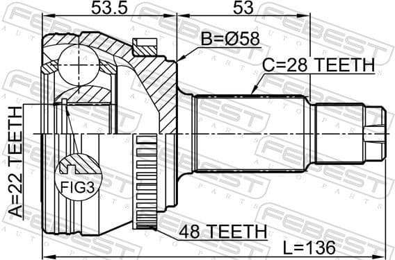 Joint Kit, drive shaft 1410-NACTRA48 - image 2