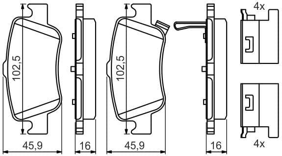 Brake Pad Set, disc brake 0986494651 - image 2