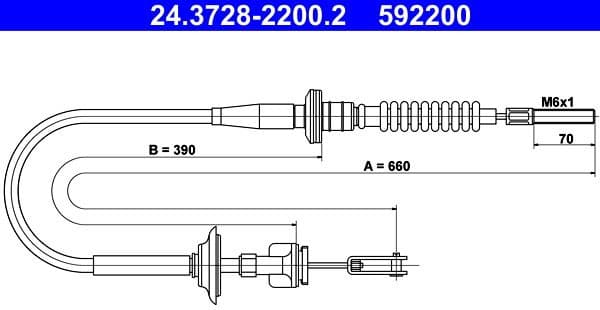 Cable Pull, clutch control 24.3728-2200.2