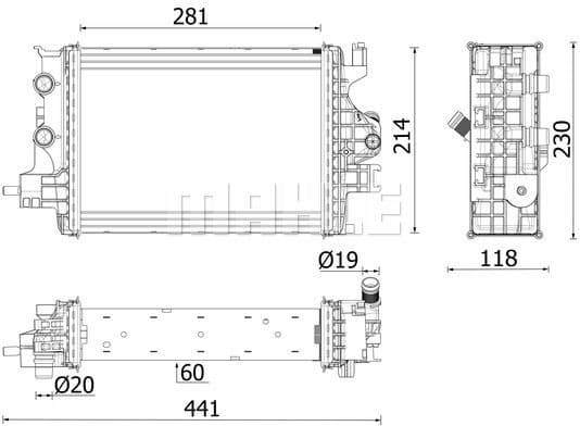 Radiator, engine cooling BEHR *** PREMIUM LINE *** CR 2634 000P