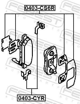 Anti-Squeal Foil, brake pad (back plate) 0403-CS6R - image 2