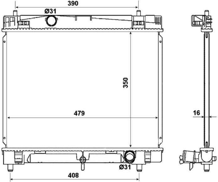 Radiator, engine cooling 53972