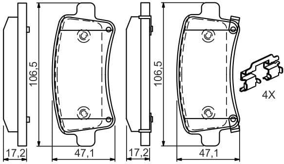 Brake Pad Set, disc brake 0986494668 - image 3