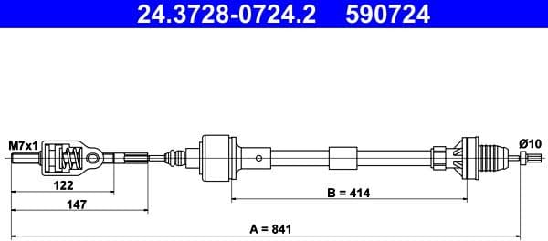 Cable Pull, clutch control 24.3728-0724.2
