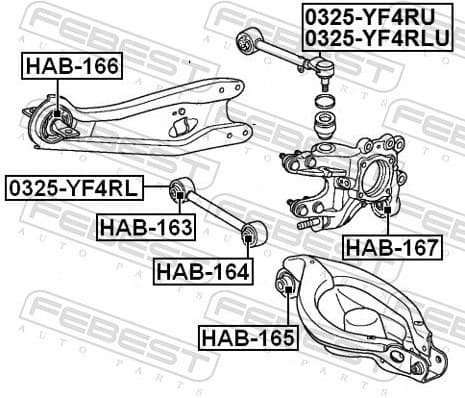 Mounting, control/trailing arm HAB-166 - image 2