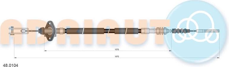 Cable Pull, clutch control 48.0104
