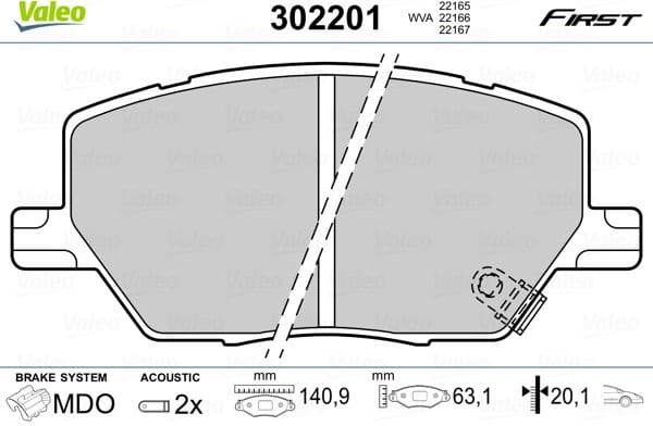 Brake Pad Set, disc brake ESSENTIAL 302201