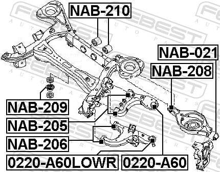 Mounting, control/trailing arm NAB-205 - image 2