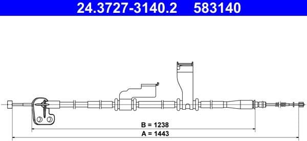 Cable Pull, parking brake 24.3727-3140.2