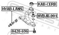 Mounting, control/trailing arm KAB-CERB - image 2