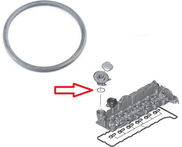 Seal, oil filler cap 11127823949 - image 2