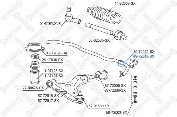 Mounting, stabiliser bar 89-72043-SX - image 2