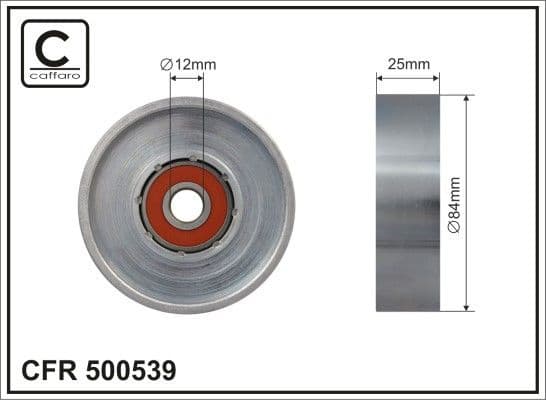Tensioner Pulley, V-ribbed belt 500539